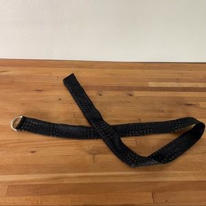 Y2K Adjustable Black Fabric Belt